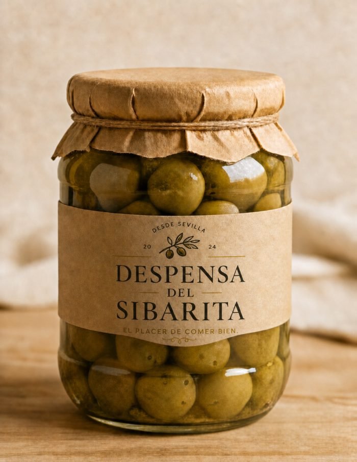 Tarro de aceitunas aliñadas
